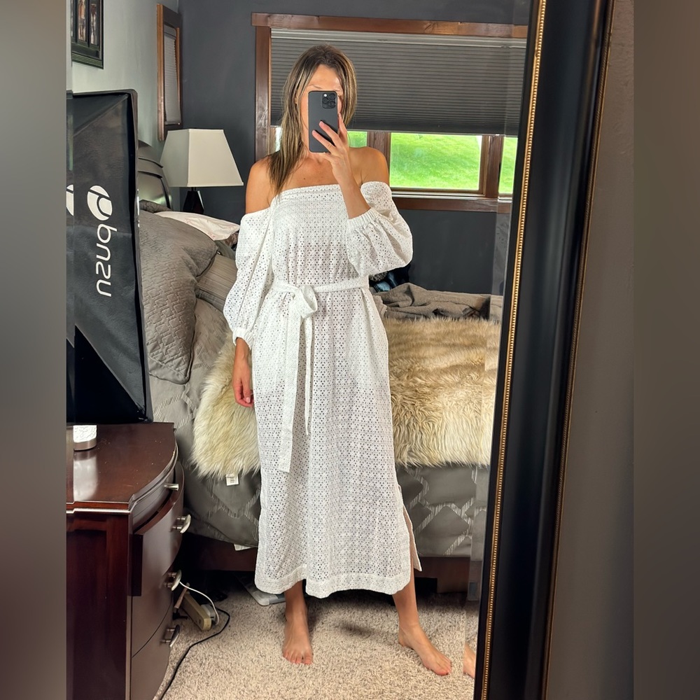 Lisa Marie Fernandez Off-the Shoulder Long Dress, Size Small